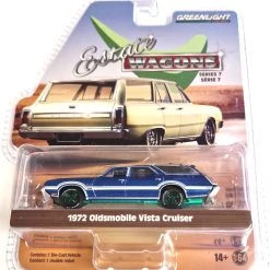 Chase Car! Greenlight 36040-D Oldsmobile Vista Cruiser 1972 Blau Metallic Green Machine - Estate Wag