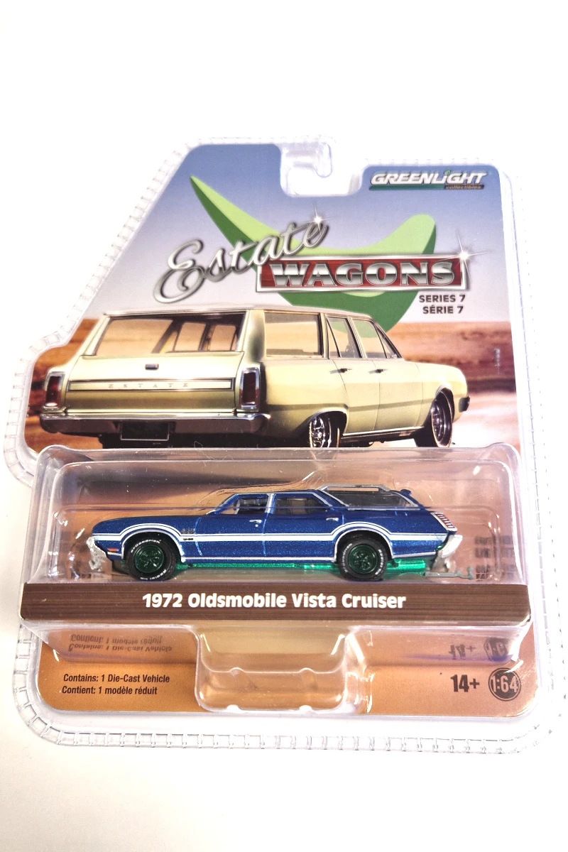 Chase Car! Greenlight 36040-D Oldsmobile Vista Cruiser 1972 Blau Metallic Green Machine - Estate Wag 1 Chase Car! Greenlight 36040-D Oldsmobile Vista Cruiser 1972 Blau Metallic Green Machine - Estate Wag