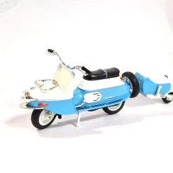 Sonstige Atlas 7168108 Motorrad Cezeta 502 Mit Anhänger Roller Hellblau/weiss Maßstab 1:24 Modell (NOS)