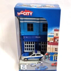 Herpa City 800006 BMW M5 Polizei Silber/blau Diorama Mit Haus Maßstab 1:64 Modellauto