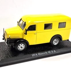 Sonstige Atlas 7167103 IFA Horch H3 A "Deutsche Post" Gelb Maßstab 1:43 Modell (NOS)