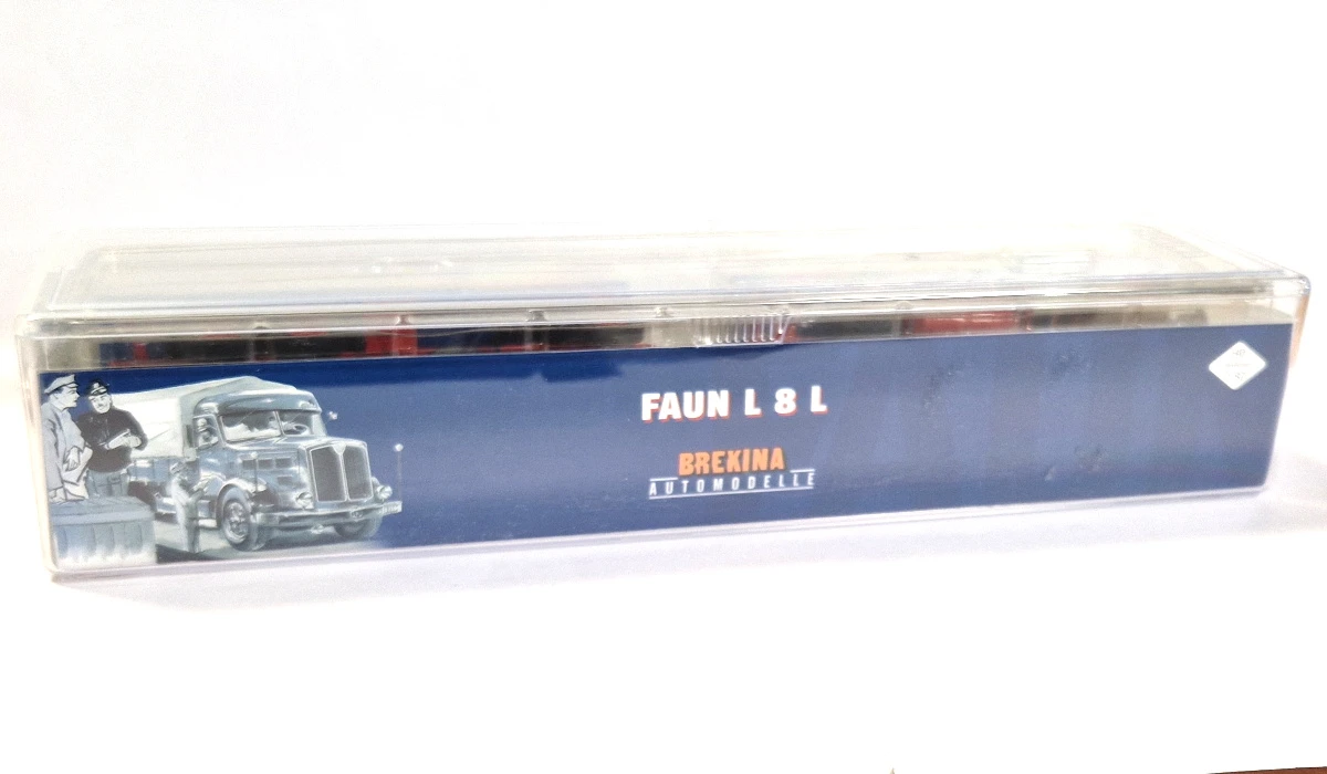 Brekina 86200 Faun L 8 L Lastzug Pritsche/plane Brau/rot/grau LKW Maßstab 1:87 Modellauto (NOS) 2 Brekina 86200 Faun L 8 L Lastzug Pritsche/plane Brau/rot/grau LKW Maßstab 1:87 Modellauto (NOS) - Image 2