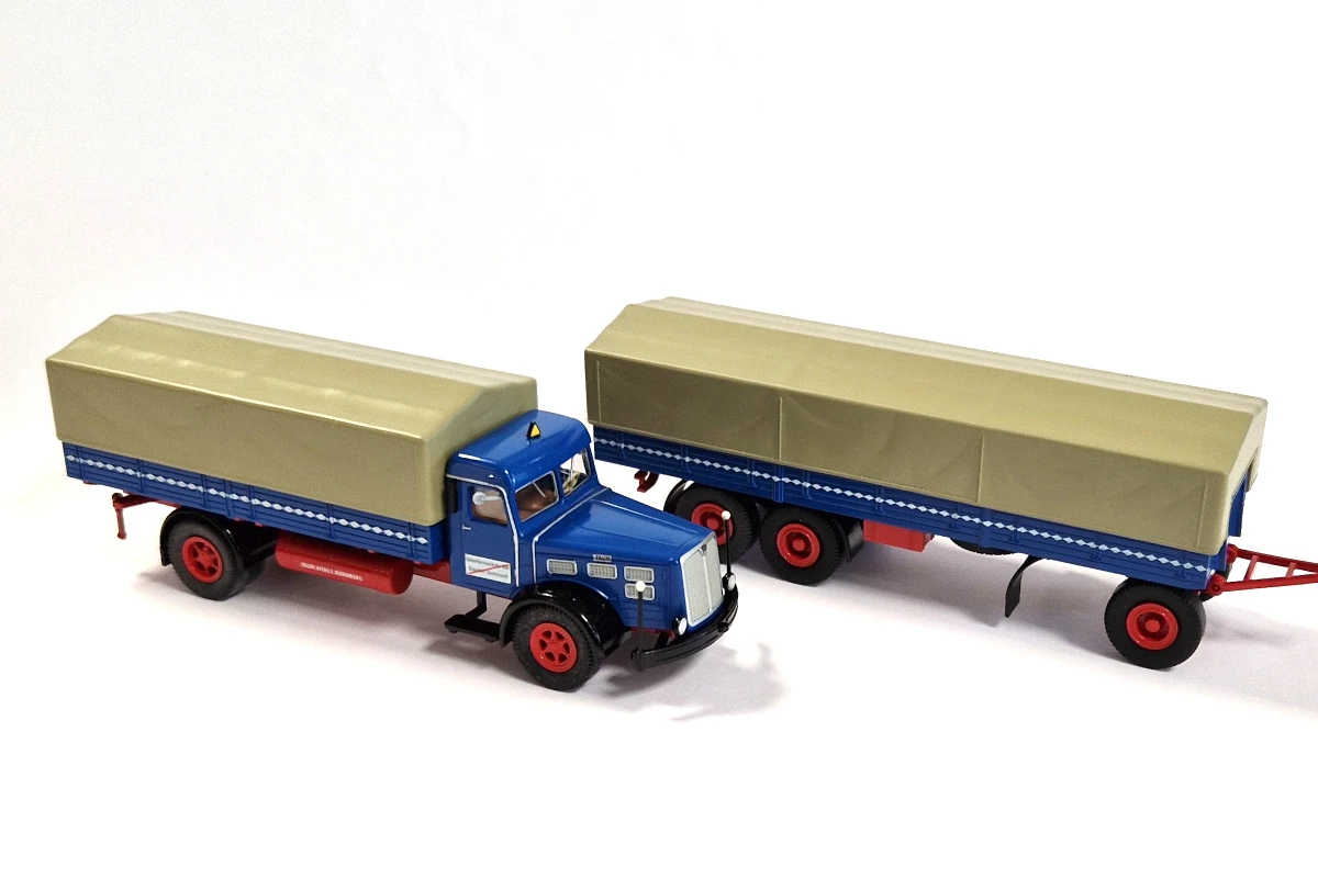 Brekina 86200 Faun L 8 L Lastzug Pritsche/plane Brau/rot/grau LKW Maßstab 1:87 Modellauto (NOS) 3 Brekina 86200 Faun L 8 L Lastzug Pritsche/plane Brau/rot/grau LKW Maßstab 1:87 Modellauto (NOS) - Image 3