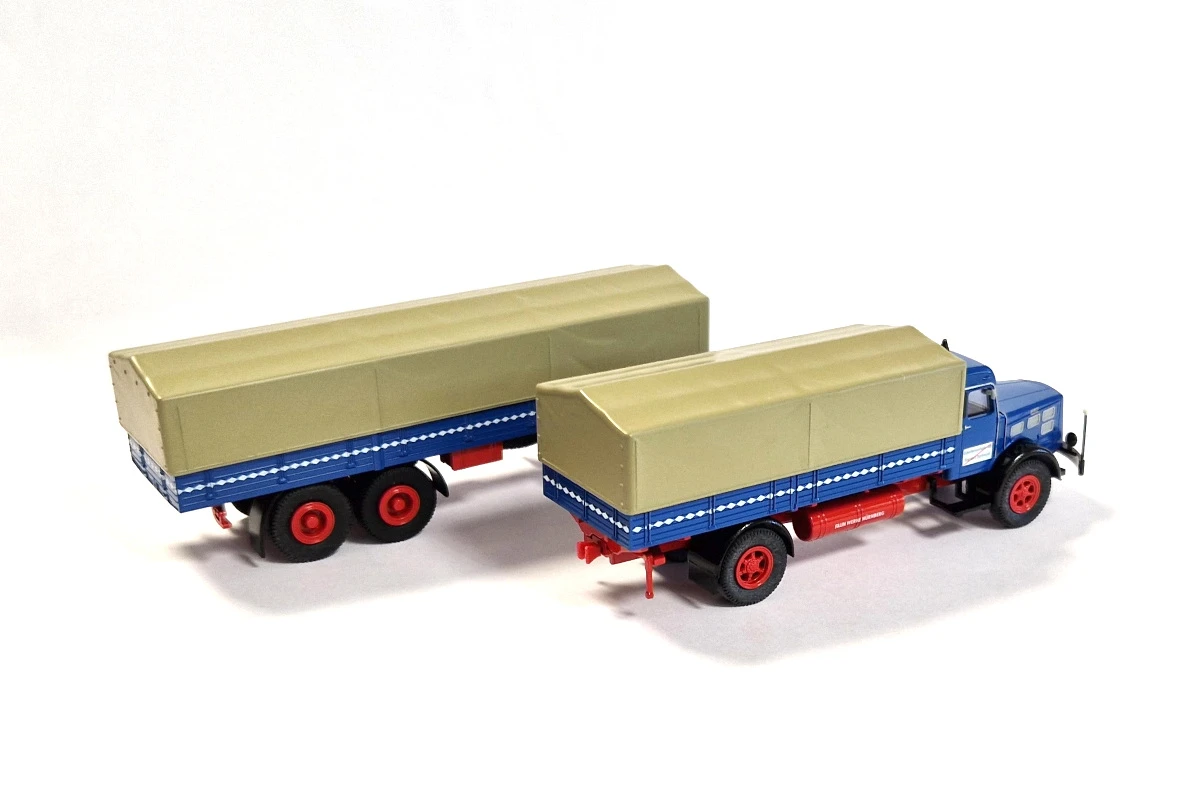 Brekina 86200 Faun L 8 L Lastzug Pritsche/plane Brau/rot/grau LKW Maßstab 1:87 Modellauto (NOS) 4 Brekina 86200 Faun L 8 L Lastzug Pritsche/plane Brau/rot/grau LKW Maßstab 1:87 Modellauto (NOS) - Image 4