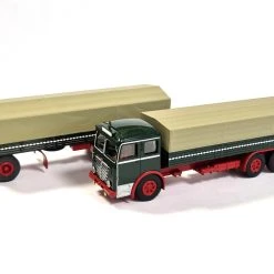 Brekina 74603 Büssing 12000 U Lastzug Grün/rot/grau (1951-1956) Maßstab 1:87 Modellauto (NOS)