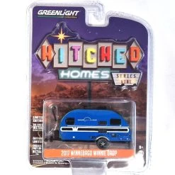 Chase Car! Greenlight 34090-D Winnebago Winnie Drop Blau/grün - Hitched Homes 9 Maßstab 1:64 Wohnwag