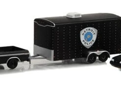 Greenlight 31150-A Ford F-150 1979 + Ford Taurus 1986 + Car Hauler "Robocop2" Schwarz Matt - Hollywo