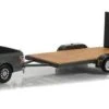 Greenlight 31150-C Ford F-150 2018 + Ford Bronco 1992 + Flatbed Trailer Grau "Yellowstone" - Hollywo