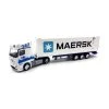 Herpa 313384 Mercedes Benz Actros Gigaspace Seitenlader-Sattelzug "GDH / Maersk“ Weiss Maßstab 1:87