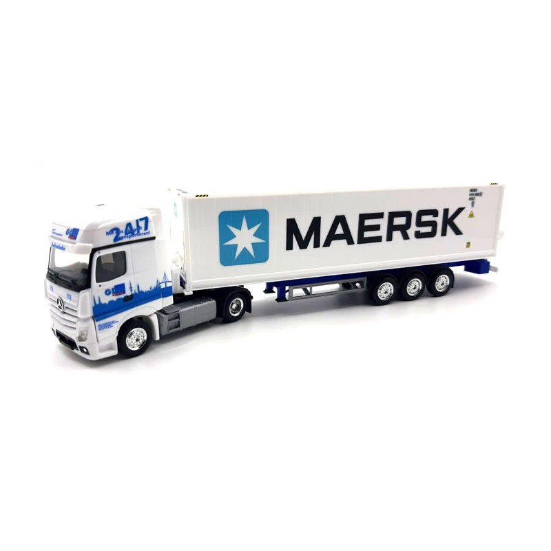 Herpa 313384 Mercedes Benz Actros Gigaspace Seitenlader-Sattelzug "GDH / Maersk“ Weiss Maßstab 1:87 1 Herpa 313384 Mercedes Benz Actros Gigaspace Seitenlader-Sattelzug "GDH / Maersk“ Weiss Maßstab 1:87