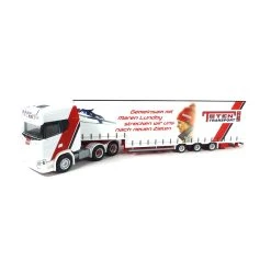 Herpa 313988 Scania CS 20 HD 6×4 Meusburger-Sattelzug "Toten Transport / Maren Lundby" Weiss/rot Maß