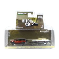 Greenlight 32230-D Ford Bronco Wildtrak Rot 2021 & Bootsanhänger Mit Boot - Hitch & Tow 23 Maßstab 1