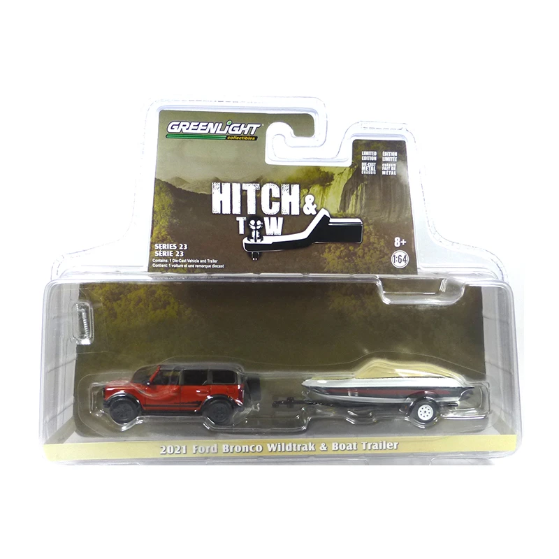 Greenlight 32230-D Ford Bronco Wildtrak Rot 2021 & Bootsanhänger Mit Boot - Hitch & Tow 23 Maßstab 1 1 Greenlight 32230-D Ford Bronco Wildtrak Rot 2021 & Bootsanhänger Mit Boot - Hitch & Tow 23 Maßstab 1