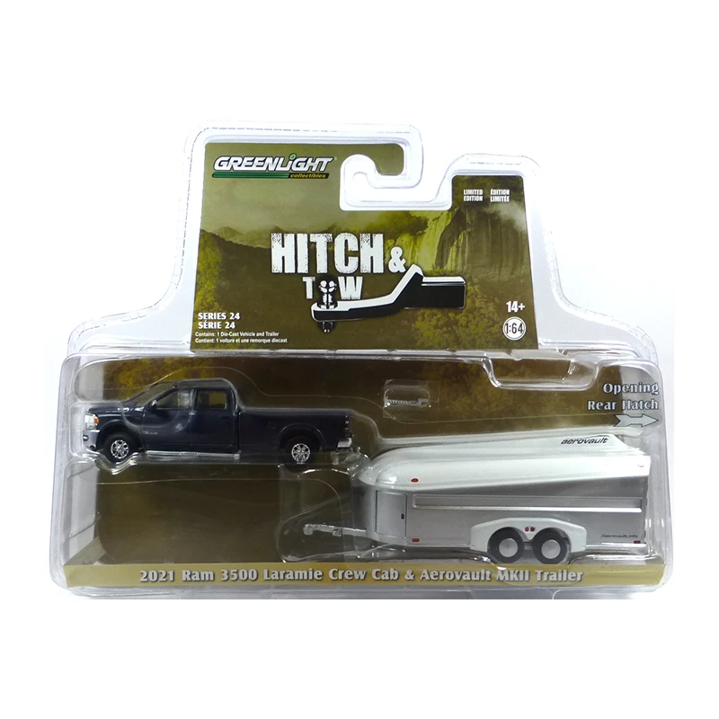 Greenlight 32240-D Dodge RAM 3500 Laramie Grau 2021 + Aerovault MKII Trailer Silber - Hitch & Tow 24 1 Greenlight 32240-D Dodge RAM 3500 Laramie Grau 2021 + Aerovault MKII Trailer Silber - Hitch & Tow 24