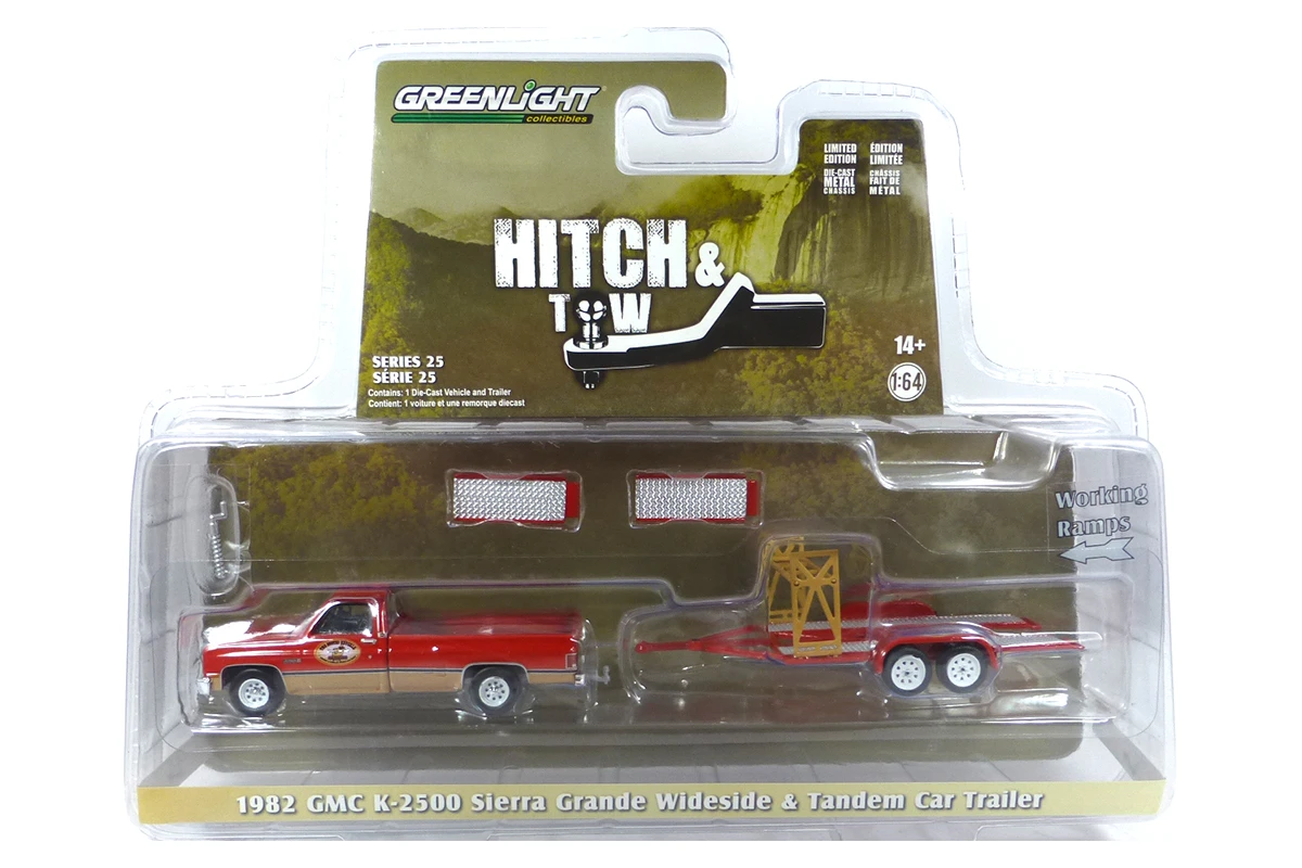 Greenlight 32250-B GMC K-2500 Sierra Grande Rot 1982 + Tandem Car Trailer - Hitch & Tow 25 Maßstab 1 1 Greenlight 32250-B GMC K-2500 Sierra Grande Rot 1982 + Tandem Car Trailer - Hitch & Tow 25 Maßstab 1