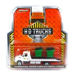 Greenlight 33220-B International Durastar Flatbed Mit Container "WM" Weiss - HD Trucks 22 Maßstab 1: