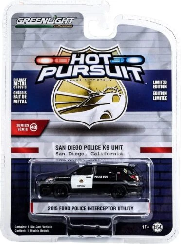 Greenlight 43010-E Ford Police Interceptor Utility "San Diego Police K9 Unit" Schwarz/weiss 2015 - H 1 Greenlight 43010-E Ford Police Interceptor Utility "San Diego Police K9 Unit" Schwarz/weiss 2015 - H