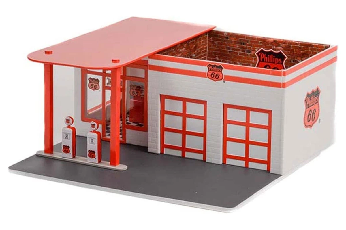 Greenlight 57092 Tankstelle - Vintage Gas Station "Phillips 66" Weiss/rot Maßstab 1:64 Gebäude 1 Greenlight 57092 Tankstelle - Vintage Gas Station "Phillips 66" Weiss/rot Maßstab 1:64 Gebäude