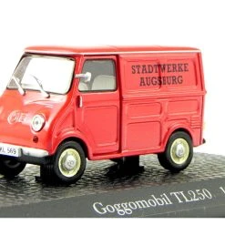 Sonstige NOS! Atlas 7421104 Goggomobil TL250 "Stadtwerke Augsburg" Rot 1963 Maßstab 1:43 Modellauto