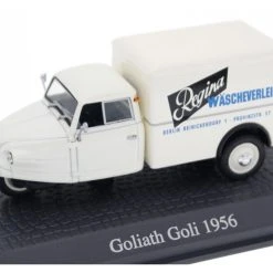 Sonstige NOS! Atlas 7421113 Goliath Goli "Regina Wäscheverleih" Weiss 1956 Maßstab 1:43 Modellauto