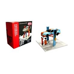 American Diorama AD38379 Hebebühne Mit Mechaniker Und Zubehör Blau Mijo Exclusives Maßstab 1:64