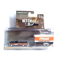 Greenlight 32210-B Ford F-150XLT Und Anhänger "FRAM" Schwarz/orange Maßstab 1:64 Modellauto